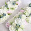 Objets décoratifs Figurines Mariage Route Cité Fleurs Soie Rose Pivoine Hortensia DIY Porte Arquée Fleur Rangée Fenêtre T Station Décoration 50cm 230110