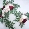 Decorative Objects Figurines 2pcs Peony Artificial Wedding Flower Wall Arrangement Arch Backdrop Decoration Rose Wreath Door Threshold Decor White 230110