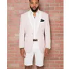 Costumes pour hommes 2023 sur mesure Beige hommes smoking avec revers blanc pantalon court 2 pièces (veste pantalon cravate) mince Style d'été