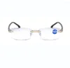 Sunglasses Luxury Diamond Cutting Reading Glasses Women Men Ultralight Frame High Quality Anti Blu 1 1.5 2 2.5 3 3.5 4