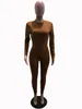 Fall Winter Jumpsuits Women Bodycon Rompers Spring Clothes Long Sleeve Solid Jumpsuits One Piece Outfits Skinny Overalls leggings Casual Streetwear 9175