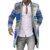 Men's Hoodies Ly Long Jackets Warm Winter Overcoat Cardigan Casual Trench Coat Striped Outwear DO99