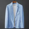 Trajes para hombres Blazers Blazer Chaqueta Primavera Verano Sólido Delgado Casual Negocios Fino Transpirable Algodón Blanco Lino Traje Abrigo Masculino 230111