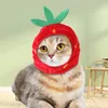 Abbigliamento per cani regolabile unico divertente animale domestico gatti cucciolo cappello copricapo consistenza morbida grande aspetto fragola per la festa