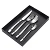 Dinnerware Sets 304 Stainless Steel Cutlery Knife Fork Spoon Western-style Steak Silver 4-piece Set