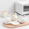 Bottiglie di stoccaggio Vaso in ceramica del Nord Europa Sala da pranzo Desktop Zuccheriera Cucina Barattoli di condimento creativi Decorazione domestica moderna