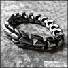 Bracelets de charme Pulpetores de pulseira de dragão retro titânio quilha de aço da moda jóias artesanais do presente 796 Q2 Drop Delivery DHNE0