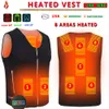 Gilet da uomo Gilet riscaldante da uomo giacca invernale da donna Caldo gilet termico elettrico Pesce Escursionismo Campeggio esterna Giacca gilet riscaldata a infrarossi USB 230111