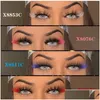 Ложные ресники Asiteo 3D Color Lashes 1520 мм омбре окрашенный натуральный длинное цвето