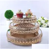 Derees borden metaal bruidstaartstandaard decoratie feest spiegelbladen dessert elektroplate gold cupcake tafel huis display tools dro dhehh4