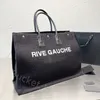 Rive Gauche Designer حقيبة حقيبة الكتان القماشية Totes Designer Handbag Women Beach Bag Bag Luxury Leather Leather Pocket Ins 48*36cm