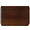 Assiettes de style japonais en bois d'acacia, plateau rectangulaire solide, porte-gobelet en bois, stockage d'eau et de thé, dîner Tr