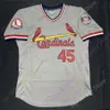 Anpassade basebolltröjor Bob Gibson Jersey 1967 Hamp-Grey Baseball Hall of Fame Patch Blue Cream White Red Home Away Vintage