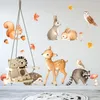 Wall Stickers Woodland Cartoon Animals For Kids Room Baby Kindergarten School Decoration Decal Interior