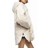 Trench femminile femminile Donne Vintage Beige Ploid Oversize Long Cappuccio Long Parkas Autunno Pulsanti per maniche invernali tasche Femmina Calsa Calda Coat -40