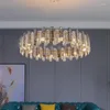 Żyrandole postmodernistyczne kryształowy żyrandol LED okrągły luksusowy lampa pokój wystrój kuchni mieszka