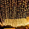 Stringhe 10/50/100/300M LED Fata Di Natale Luce Esterna Scintillio Stringa Giardino Patio Albero Ghirlanda Per Evento Festa di Festa