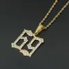 Collane con pendente Saldi di liquidazione 26 Stili BLING Hip Hop Collana di cristallo Gioielli per uomo GHIACCIATA N04