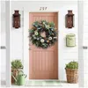 Decorative Flowers Pumpkins Decor Ranunculus Wreath Christmas Handmade Hydrangea Hanging Ornament Thanksgiving Fall Home Front Door