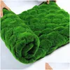 Decorative Flowers Wreaths 100X100Cm Artificial Moss Fake Green Plants Mat Faux Wall Turf Grass For Shop Home Patio Decoration Gre Dhowv