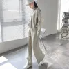 Kadınlar İki Parçalı Pantolon Kore tarzı Kadın Sonbahar Kış Sıcak Örme Üç Parçalı Set Kadınlar Hırka Yelek Külot Kazak Geniş Bacak