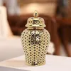 Storage Bottles Traditional Ceramic Ginger Jar Decorative Temple Jars Porcelain With Lid