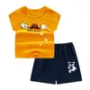 Ensembles de vêtements enfant en bas âge bébé garçon vêtements été ensemble enfant garçons à manches courtes voiture ours imprimer t-shirt Shorts doux infantile enfants tenue