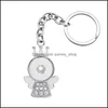 Keychains Lanyards Noosa Fashion Trendy Fish Butterfly Dolphin Crystal Rhinestone Snaps Car Bag Keyrings Fit 18Mm Snap Buttons Diy Dhavj