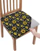 Chair Covers Sunflower Bee Flower Black Elasticity Cover Office Computer Seat Protector Case Home Kitchen Dining Room Slipcovers