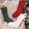 Christmas Decorations 30pcs/lot Xmas Tree Decoration Cable Knitted 3colors 46cm Stocking Hanging Factory Sale