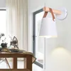 Lámparas de pared Lámpara de noche de madera minimalista moderna para dormitorio, pasillo nórdico, escalera, pasillo, porche, luz de cinturón de macarrón