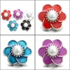 Other Snap Button Jewelry Components Colorf Drop Oil Flower 18Mm Metal Snaps Buttons Fit Bracelet Bangle Noosa N0037 Delivery Finding Dhaos