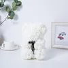 Decorative Flowers Artificial Rose Bear Valentine's Day Gift Engagement Party Decoration Romantic Lover Flower Toy 25cm