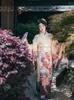 Etniska kläder 2023 japansk traditionell blomma pirnt kimono klänning flicka cosplay kostym haori vintage robe scen slitage dagligen geisha lång