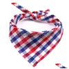 Vêtements pour chiens Bandana pour animaux de compagnie Petit grand bavoirs Écharpe Lavable Cosy Coton Plaid Impression Chiot Foulard Noeud Papillon Toilettage Accessori Dhgarden Dhm7S