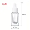 Storage Bottles Portable Square Dropper Bottle 15ml Travel Clear Glass Cosmetic Sub-bottle Can Be Used To Dispense And Store Most Liquids