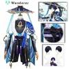 Accessori per costumi Genshin Impact Scaramouche Wanderer Cosplay Halloween Balladeer Kunikuzushi Cappello da pescatore Parrucca Cos Sumeru Anemo Suit 230111