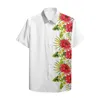 Chemises décontractées pour hommes 2023 Hommes Mode Col rabattu Chemise boutonnée Impression numérique pour hommes Floral Manches courtes Tops Streetwear 3XL