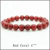 Beaded New 6mm Natural Stone Red Agate Amethyst Green Oriental Solid Color Female Armband Fine Work Bästa present Drop Leverans smycken DHTEB