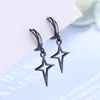 Hoop Earrings 925 Sterling Silver Woman Fashion Jewelry High Quality Black Thai Star Simple Retro Long Tassel