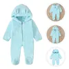 Meisjesjurken meisje's baby jumpsuit outfit capuchon jas winter baby rompers peuter kleding bodysuit