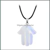 Pendentif Colliers Mignon Guérison Cristal Opale Oeil De Tigre Collier Forme De La Main Pierre Naturelle Collier Cadeau En Gros Drop Livraison Bijoux Dhik5