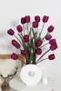 Decorative Flowers Home Decor Artificial Tulips Butterfly Orchid Magnolia Silk Flower Simulation Tulip Indoor Decoration Ornaments Potted