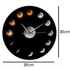 Väggklockor serie av total r eclipse moon -faser klocka yttre rymdcykel heminredning super i himlen