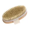 Outils de bain Accessoires Brosse sèche pour le corps Poils de sanglier naturels Peau organique Bambou Dos mouillé Brosses de douche Exfoliant Bain Doux Fu Dhztf