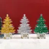 Cartes de voeux carte pour enfants épouse mari 3D or lumières chaudes arbre de Noël décorer décembre année