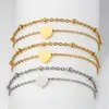 Anklets Double Layers Heart Charm Anklet For Women Gold Silver Color Stainless Steel Ankle Bracelet On The Leg Foot Beach Jewelry