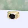 Wedding Rings Fashion 2023 Black Gold-color Luxury Band Bijouterie Vintage Engagement Jewelry Women Red Czech Zircon Jewellery