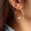 Hoop oorbellen Blijery Gold Color Aesthetic Double for Woman Party Fashion Cute Women Trend 2023 Jewellry Christmas Gift