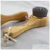 Bath Brushes Sponges Scrubbers Bamboo Handle Fiber Face Brush Spa Mas Brushes For Dry Skin Cleansing T500778 Drop Deliver Dhgarden Dhyhz